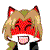 Emoticon Red Fox capelli lunghi nel vento